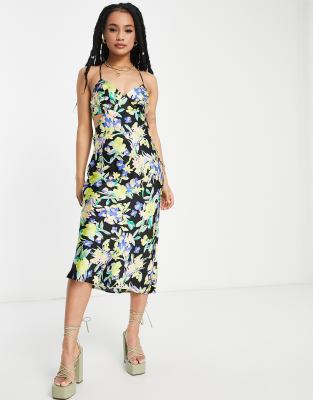 halter tropical dress