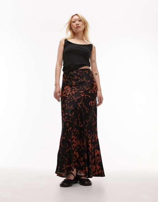 Leopard maxi skirt clearance topshop