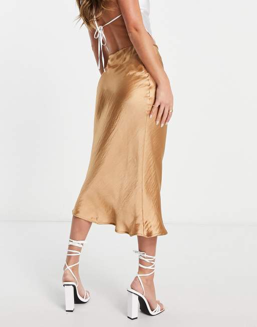 Topshop PETITE Gold Lace Trim Bias Satin Skirt  Petite outfits, Petite  fashion tips, Topshop outfit