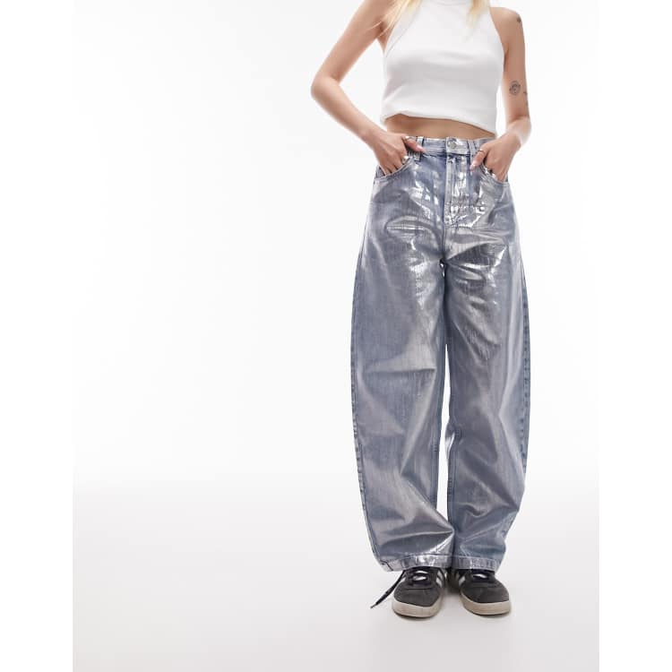 Silver cheap baggy jeans