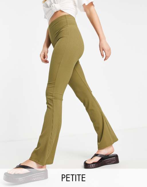 Ribbed flared trousers store petite