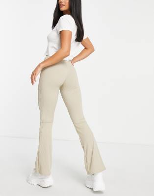 ribbed flared trousers petite