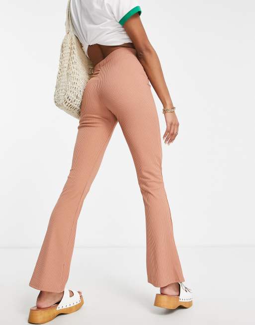 Topshop ribbed flared sales trousers