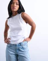 Topshop petite slim tank in white