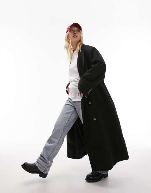 Black ankle store length coat