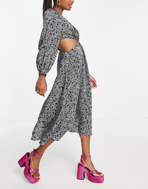 Topshop split shop midi dress