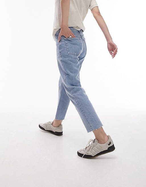 Topshop Petite Straight jeans in bleach | ASOS