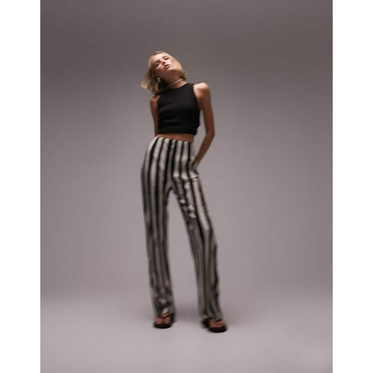 Striped sales trousers topshop