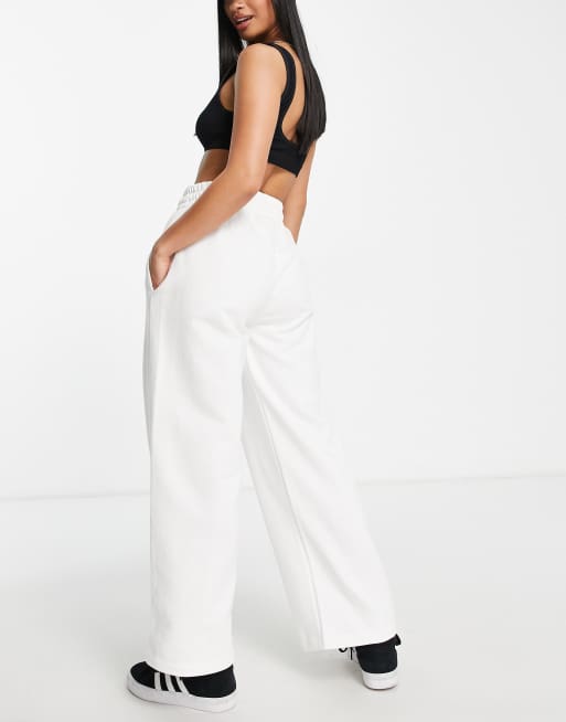 Topshop super wide leg sweatpants in white