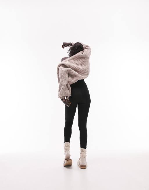 Topshop Petite – Svarta leggings med hög midja, 2 av 4