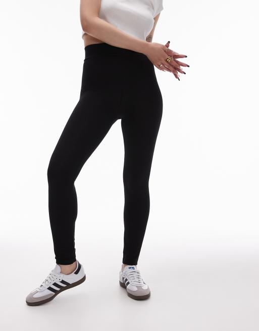Topshop Petite – Svarta leggings med hög midja