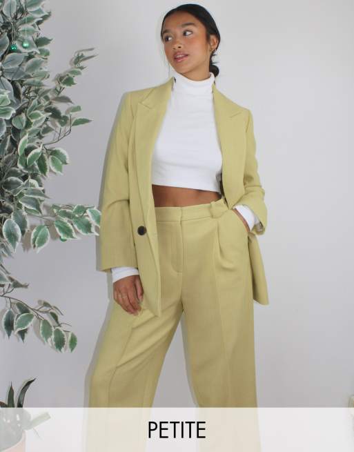 Topshop Petite suit two-piece in lime green