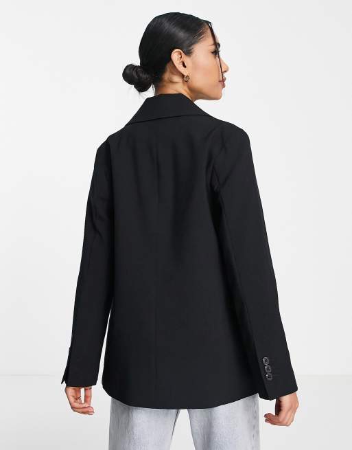 Topshop Petite Tailored single breasted blazer in Black