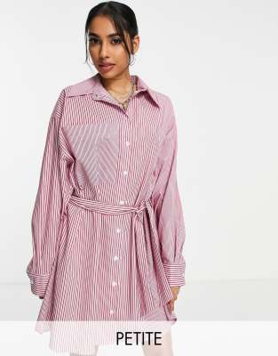 Topshop petite spot store pleated shirt dress