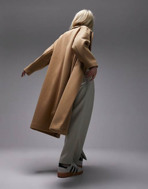 Topshop relaxed hotsell coat camel