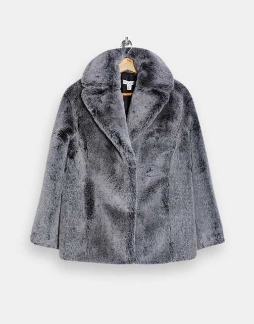 Topshop Petite - Veste bicolore en fausse fourrure, 4 de 4