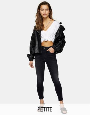 Topshop Petite Zed skinny jeans in black | ASOS