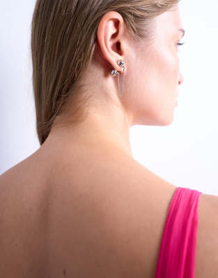 Topshop - Petra - Boucles d'oreilles à chaîne en plaqué argent - Argenté