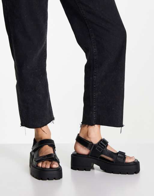 Black chunky sandals topshop new arrivals