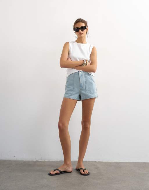 Topshop – Pfadfinder-Jeansshorts in Bleach-Waschung, 5 von 5