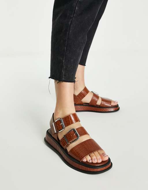 chunky tan sandals