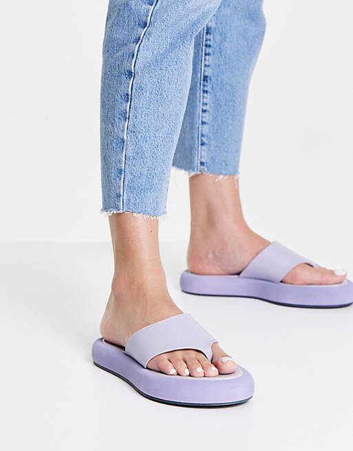  Flip Flops/Topshop Pia leather toe post in lilac 