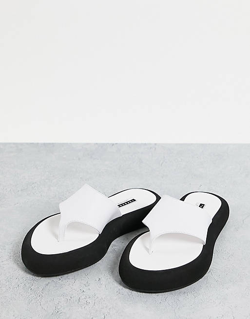  Flip Flops/Topshop Pia leather toe post sandal in white 