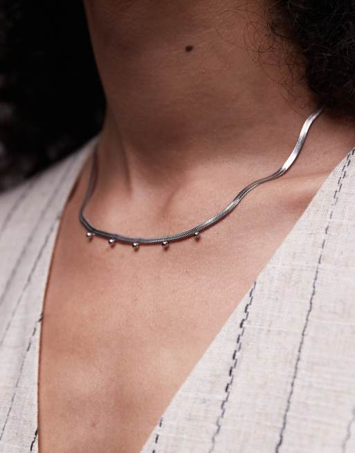 Topshop Pia waterproof stainless steel snake chain necklace with