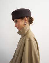 Topshop pillbox hat in chocolate
