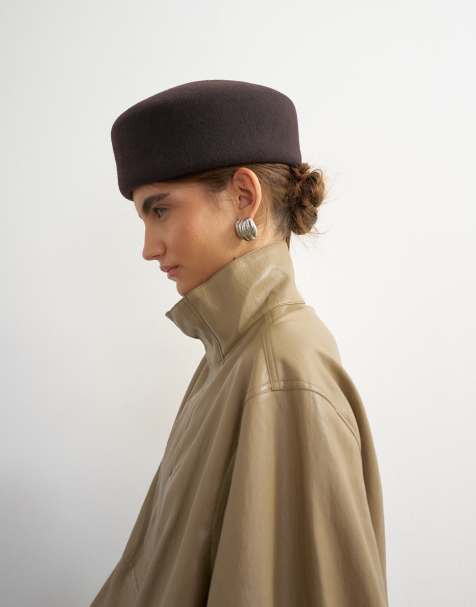 Topshop pillboxhatt i chokladbrun - view 1