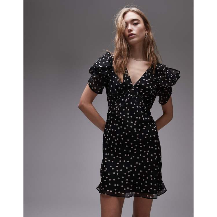 blue dress for baby girl Nellie Mini Dress | Black Polka Dot | Womens