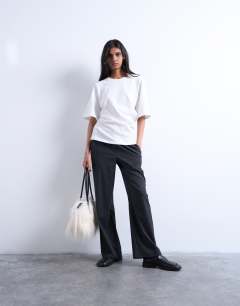 Pinstripe boxer jogger in charcoal