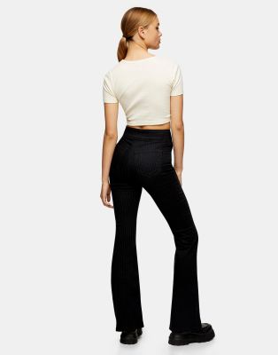 black skinny flared jeans
