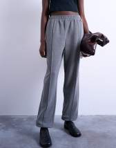 Topshop pintuck cuffed jogger in dark grey marl