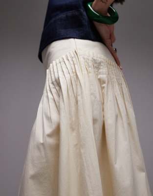 Topshop Pintuck Poplin Full Skirt