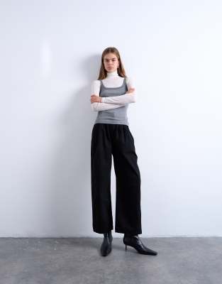 Topshop Pintuck Waist Cropped Pants In Multi