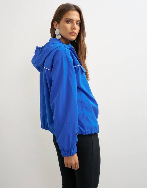 Topshop piping bomber jacket in cobalt, 2 of 4