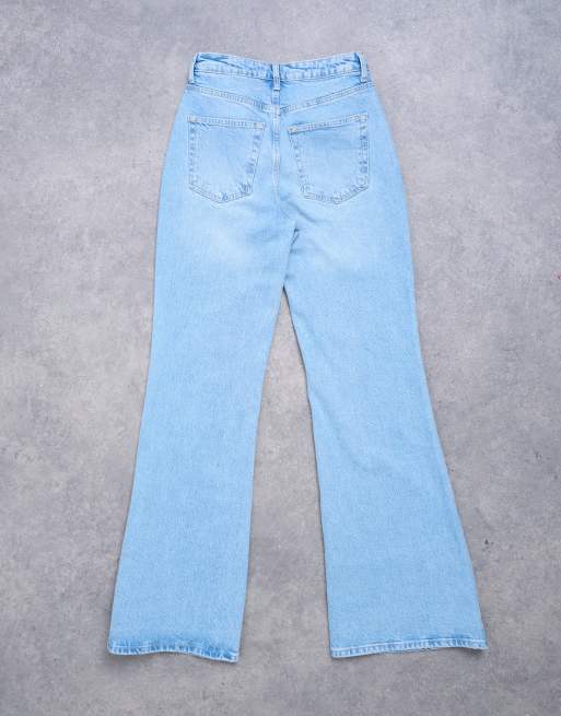 Topshop Pippa mid rise comfort stretch flare jean in bleach, 7 of 7