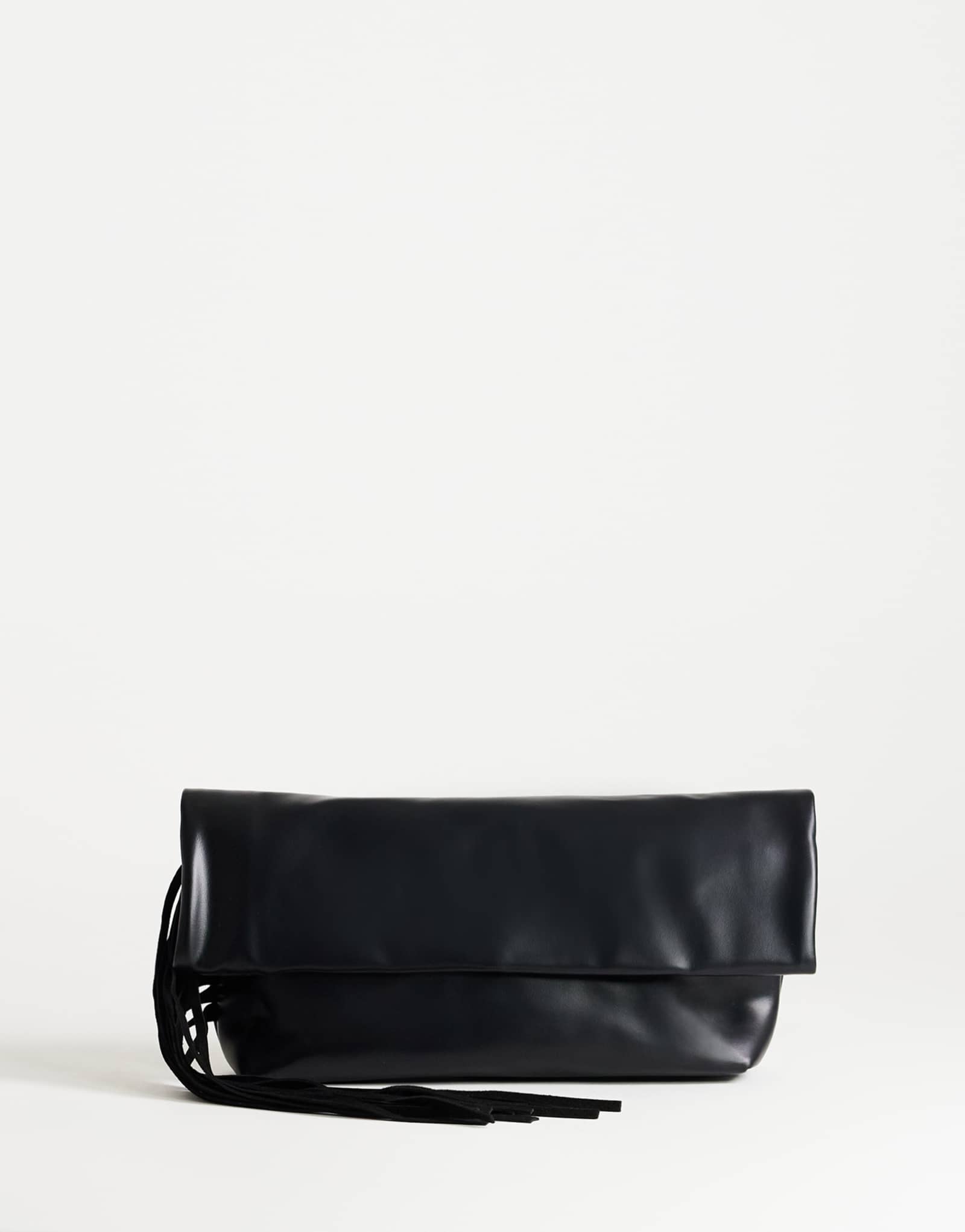 Женский клатч TopShop Pippa oversize с бахромой, черный