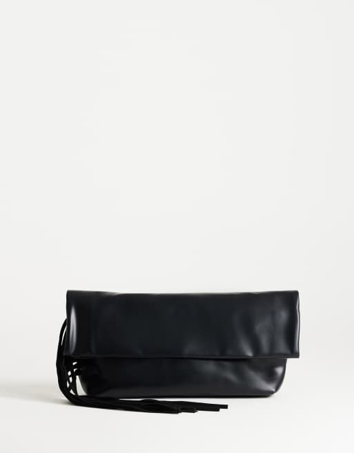 Topshop - Pippa - Stor sort clutch med frynser