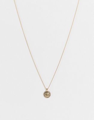 Topshop Pisces crystal pendant necklace in gold