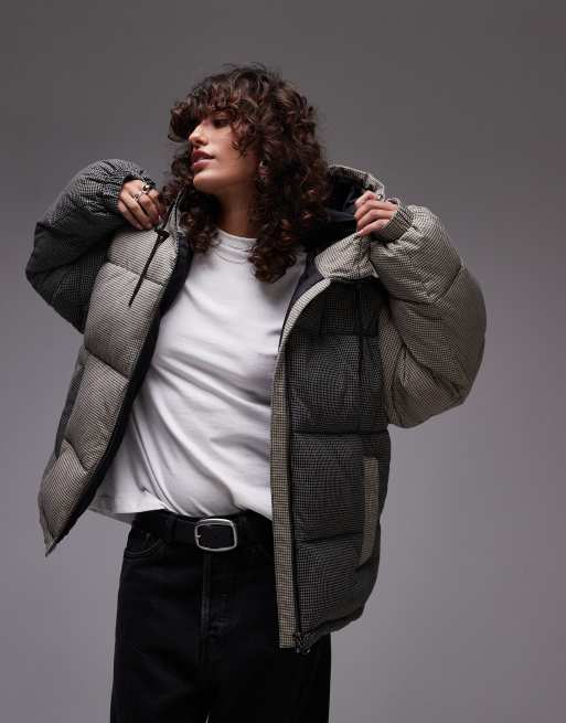 Topshop - Piumino in nylon a quadri multicolore