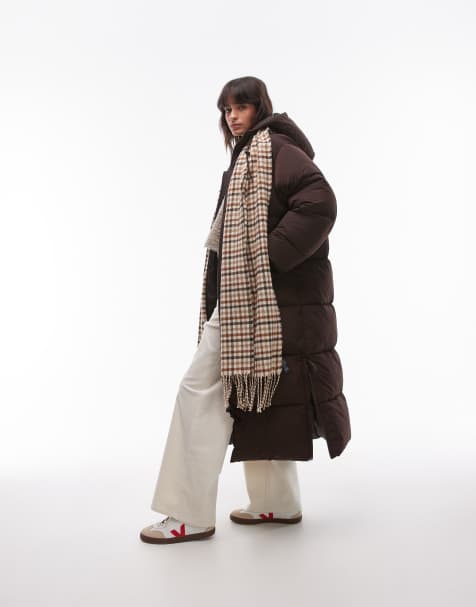 Topshop - Piumino marrone taglio lungo - view 1