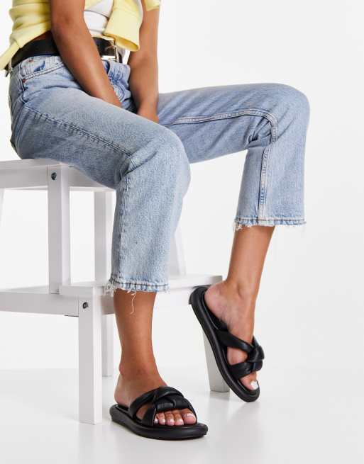 Topshop - Pixie - Sandali imbottiti con nodo neri, 4 di 4