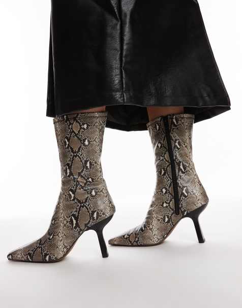 Topshop - Piya - Bottines à talon haut - Imprimé serpent - view 1