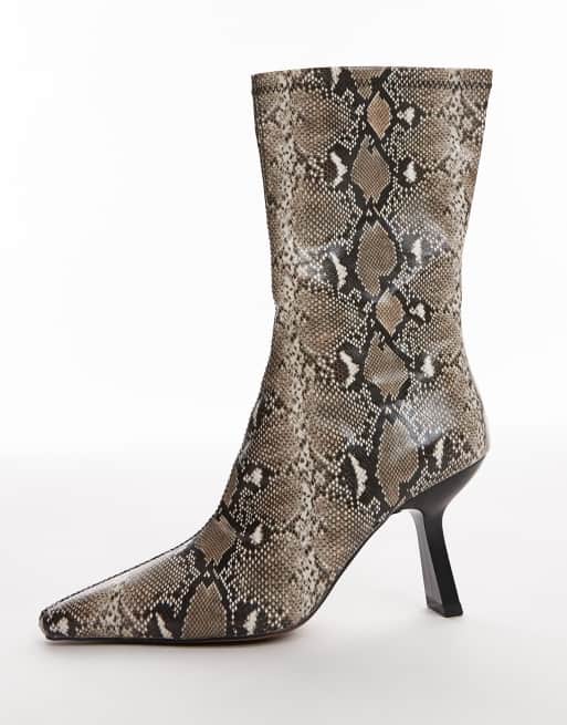 Topshop - Piya - Bottines à talon haut - Imprimé serpent, 4 de 4