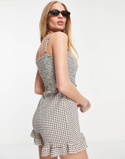 Topshop store gingham playsuit