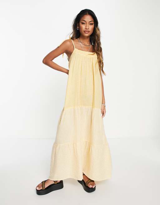 Topshop yellow 2025 stripe dress