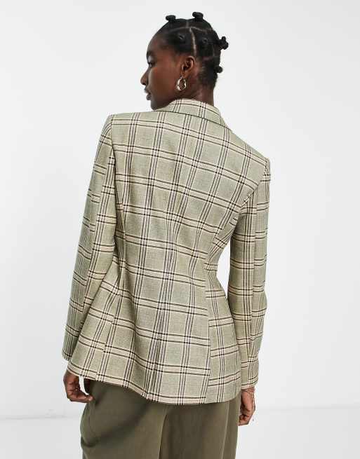 Topshop on sale plaid blazer