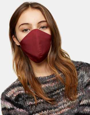 Topshop Plain Face Mask-red In Red